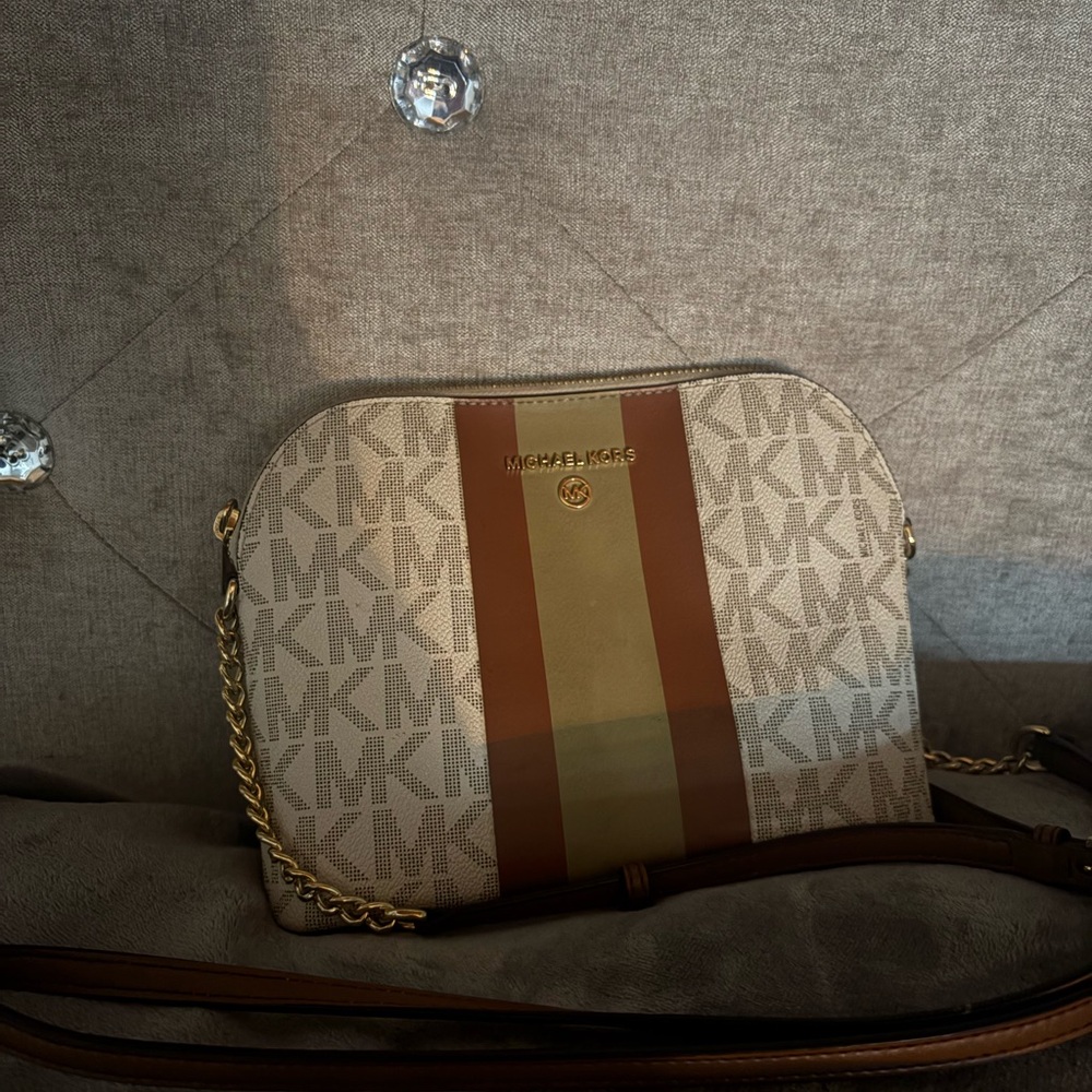 Michael Kors Brown and Tan Crossbody Bag